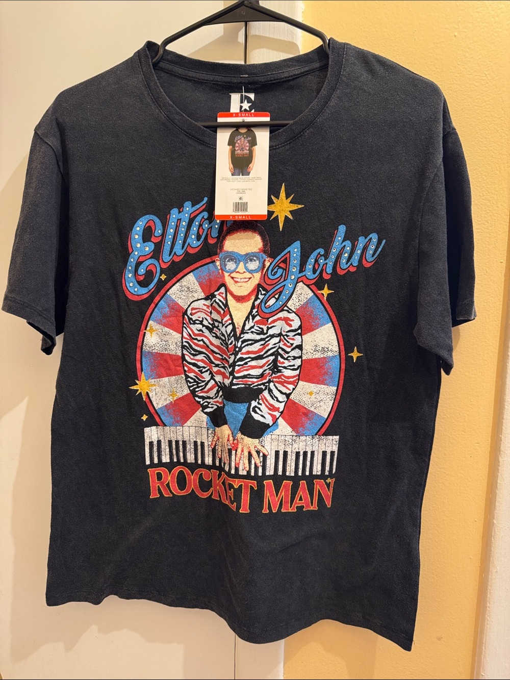 Elton John Rocket Man Graphic Tee - Black